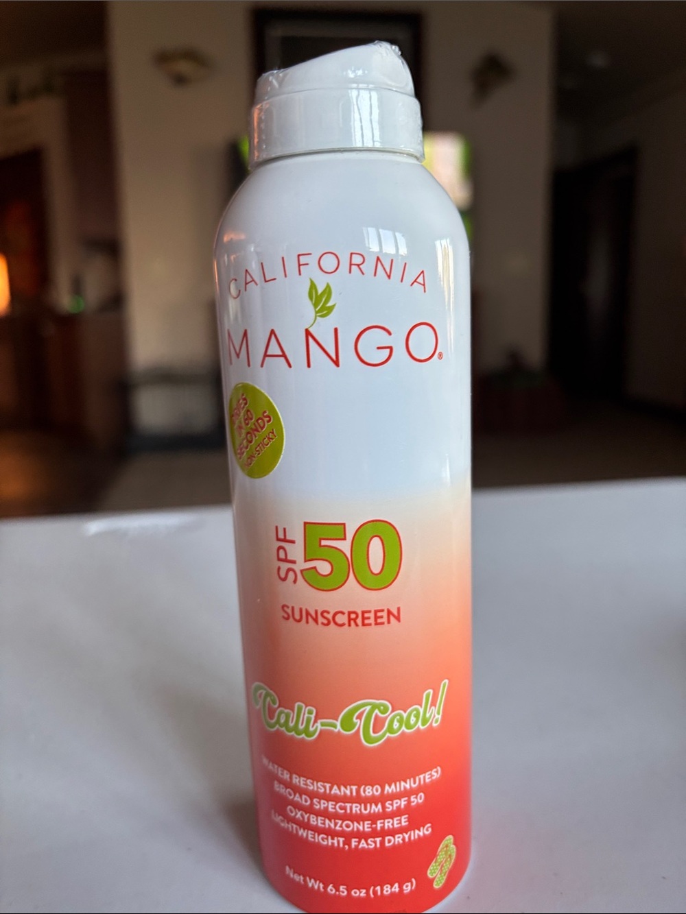 California Mango SPF 50 Sunscreen Spray - Dries in 60 seconds. Non Sticky.